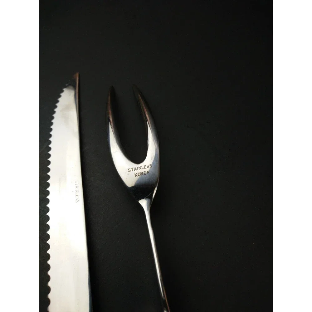 VTG Stainless Steel Carving Set Marked Korea